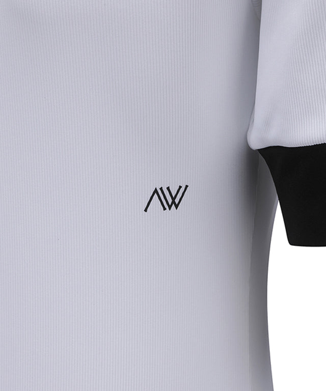 ANEW Golf Women's Collar Transform Sleeved Long T-Shirt in White, featuring a refined collar and stylish sleeve design.